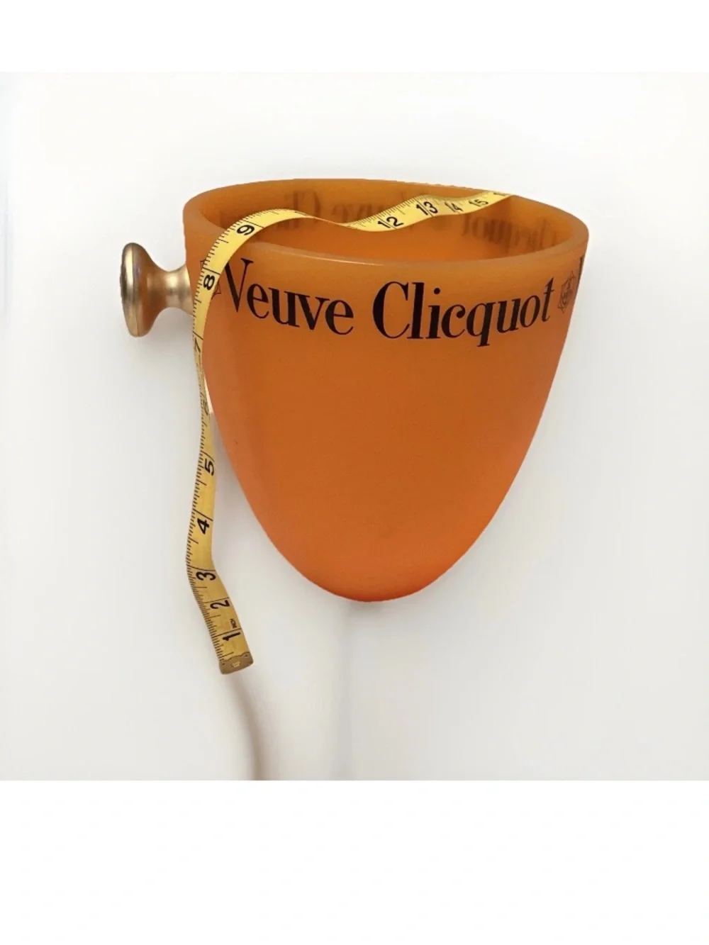 Vintage Veuve Cliquot champagne ice bucket orange resin plastic 9”x8”